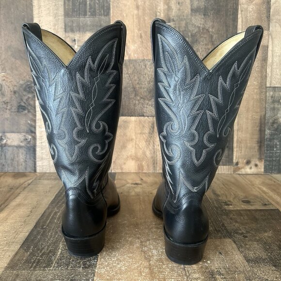 Dan Post 110 J Black Western Extra Wide Cowboy Boots Mens 9 EW - Picture 9 of 12